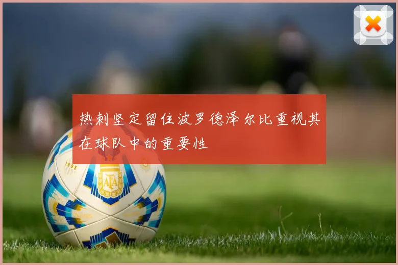 热刺坚定留住波罗德泽尔比重视其在球队中的重要性